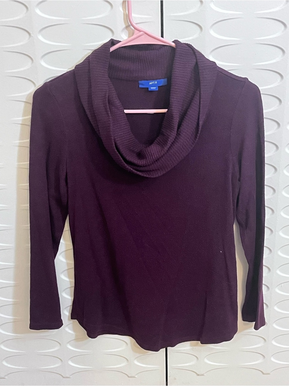 Apt. 9 Petite XS Purple Plum Cowl Neck Lightweight Sweater